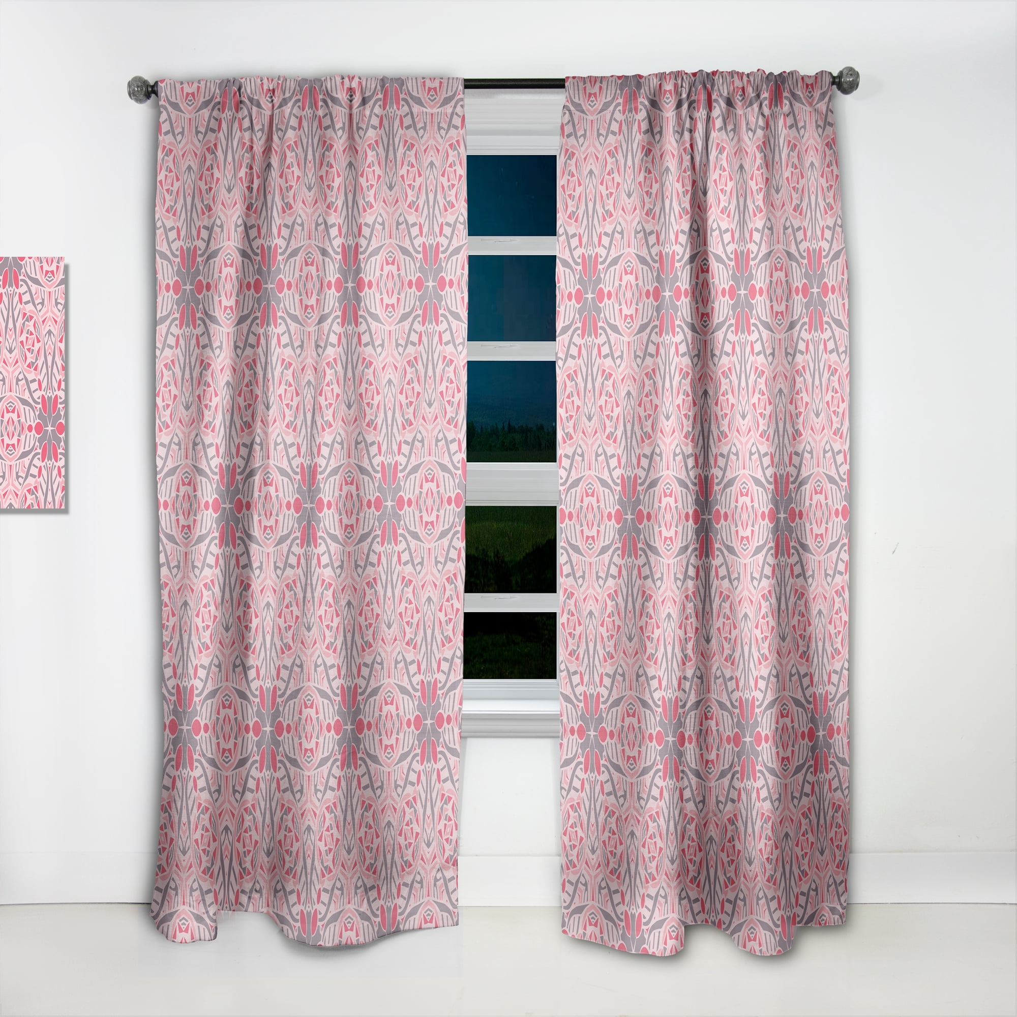 Designart 'Spheres Pink V' Bohemian & Eclectic Curtain Panel