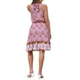 thumbnail image 3 of INSPIRE CHIC Floral Boho Dress for Women's Summer Beach Belted Halter Neck Sleeveless Sundress XS White Pink, 3 of 6