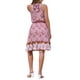 thumbnail image 3 of Vestido Floral Boho Inspire Chic para Mujer, Verano, Playa, con Cinturón, Cuello Halter, Sin Mangas, Talla XL, Blanco y Rosa, 3 of 6