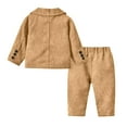 thumbnail image 4 of Toddler Boys Clothes Little Fall Winter Button Down Long Sleeve Elastic Waist 2T 3T 4T 5T Everyday Outfit Set 2-Pieces, 4 of 5