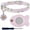 Pink, variant on Reflective Cat Collar Compatible with Tracking Devices Adjustable PU Leather Safety Neck Strap with Removable Bell and Fish Pattern Charm Pendant