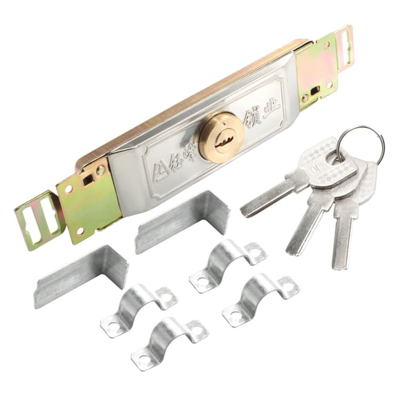 Brass Tone Crescent Keyway Warehouse Garage Rolling Shutter Door Lock w 3 Keys