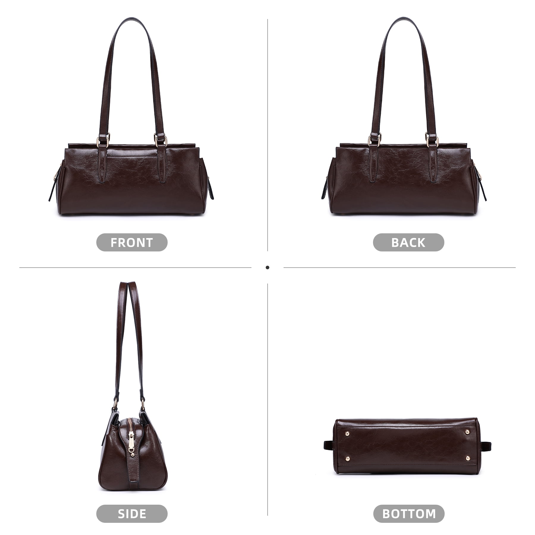 Dasein Hobo Bags for Women Soft Vegan Leather Shoulder Handbags Purses with 3 Compartments, Multi Pockets