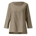 thumbnail image 5 of QHWAUAKFBN T Shirts For Women Trendy Long Sleeve Tunic Crew Neck Shirt Blouses Tshirts Top, 5 of 6