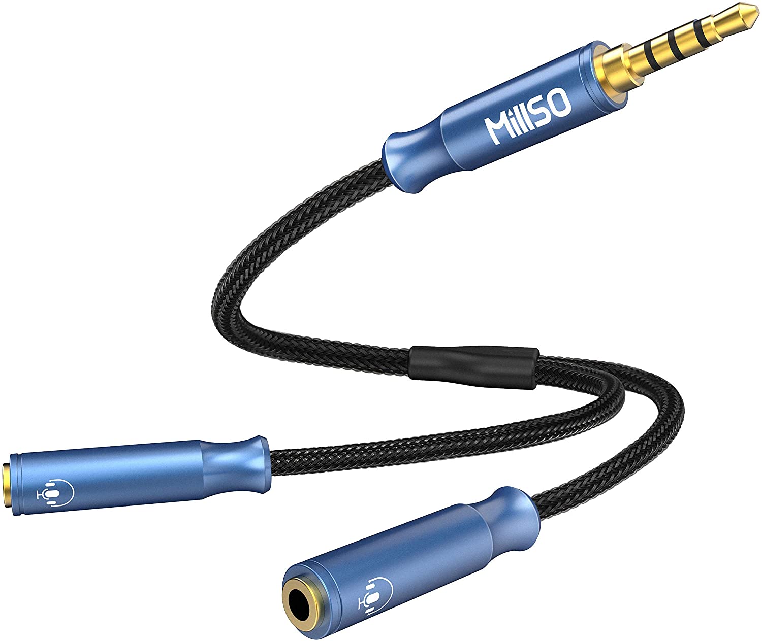 TRRS Headphone Splitter 3.5mm Audio Y 