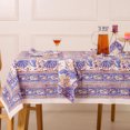 thumbnail image 3 of Hand Block Printed Table Cover - Exquisite Design, Premium Cotton Fabric, Perfect for Dining and Decor, Dining Table Linen Color Orchid Purple 12 Seater 72 x 135 Inches Rectangle, 3 of 7