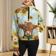 thumbnail image 7 of Chaqlin SUnflower Highland Cattle Lightweight Sweatshirt Youth Girls Zip Up with Pocket Casual Pullover Athletic Zip Up Lightweight Sweatshirt Size 9-10, 7 of 7