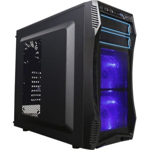 Blue LED Front Fan ATX Mid Tower CHALLENGER Rosewill Gaming Computer PC Case 