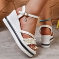 thumbnail image 6 of Viluyesy Womens Wedge Sandals, Ankle Strap Open Toe Comfortable 2026 Fashion Dressy Platform Shoes White US9, 6 of 9