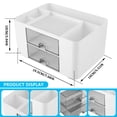 thumbnail image 2 of Desktop Organizer with Drawer  Desk Caddy  Pen Holder  7 Compartments  White, 2 of 9