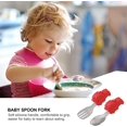 thumbnail image 3 of 3 Ensembles de Couverts en Acier Inoxydable Fourchette Rouge Vache Essentiels pour Tout-Petits Réutilisables Auto-Entraînement Cuillères Durables Sûres pour Enfants Acier Pratique Ustensiles Portables, 3 of 5