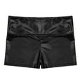 thumbnail image 5 of YONGHS Women's Shiny Metallic Booty Shorts High Rise Hot Pants Bottom for Dance Festival Party Black M, 5 of 6