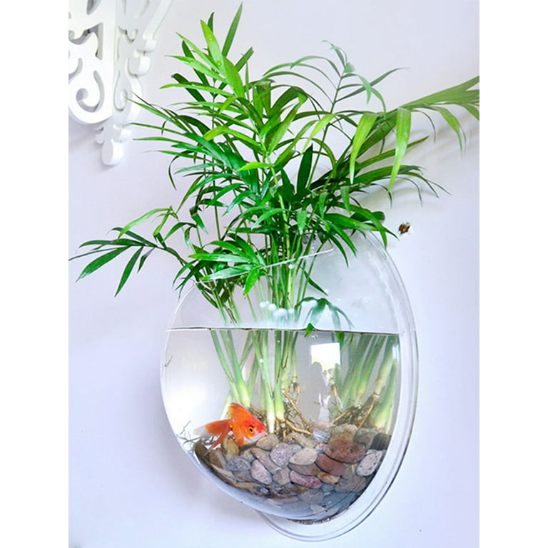 Yuedong Vase Plant Pot Wall Fish Bubble Goldfish Tank With Filter  Transparent Home Decor Betta Aquarium Acrylic Plexiglass 