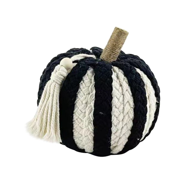 Calabaza de algodón de imitación para decoración de mesa, tejida a mano, para Halloween, Acción de Gracias