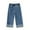 Blue, variant on Girls Cargo Pants Girls Casual Denim Pants High Waist Jeans waist Wide Leg Baggy Pants with Pocket Kids Clothes Size 7-8 (Blue,7-8 Years)