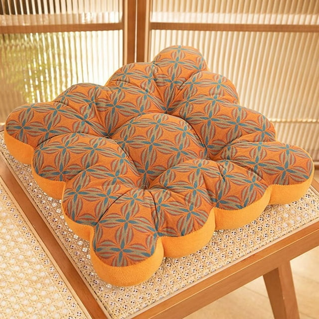 Xiao Hua Cojín grueso y cómodo para jardín, terraza, hogar, cocina, oficina, color naranja claro, 40,6 x 40,6 cm
