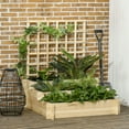 thumbnail image 2 of Outsunny 3 Tier Raised Garden Bed with Trellis for Climbing Plants Natural, 2 of 10