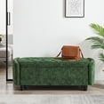 thumbnail image 6 of Furniliving 46.5" Chenille Storage Bench, Button-Tufted Upholstered Ottoman with Hidden Storage, End of Bed Bench for Bedroom Entryway Living Room, Green, 6 of 12