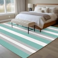 thumbnail image 5 of Turquoise Grey Stripe Area&nbsp;Rug 5x7ft Abstract Non-Slip&nbsp;Washable Square&nbsp;Rugs Soft Felt Indoor Floor Mat for Bedroom Kitchen Living Room Bathroom, 5 of 9