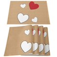 thumbnail image 1 of Manteles individuales para el día de San Valentín Love Heart Pattern Placemats Table Mats Decor XBTCLXEBCO Impresión por un lado, diferentes patrones con elementos del Día de San Valentín., 1 of 5