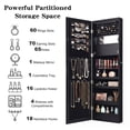 thumbnail image 4 of LIVIZA Full-Length Mirror Jewelry Cabinet with LED Lights &Lockable, Wall Door Mounted Jewelry Armoire Organizer,Brown, 4 of 8