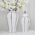 thumbnail image 4 of Beloved White Ceramic Ginger Jar with Silver Accent and Lid, 4 of 8