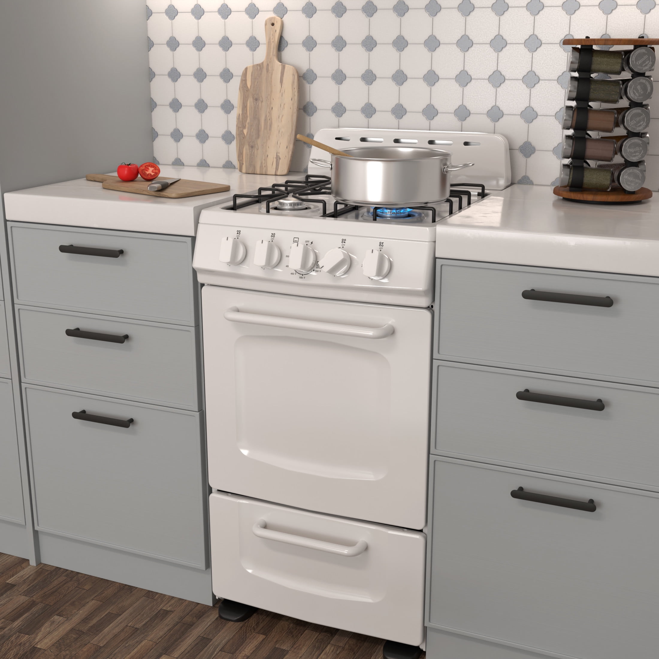 Avanti 20" Gas Range Oven with Solid Metal Door, in White (GRO20P0W)