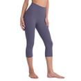 thumbnail image 3 of VBVC Women's High Waisted Capri Leggings , Ladies' Yoga Workout Crop Pants , Slim Running Tights For Women, Purple , S-3XL, 3 of 7