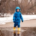 thumbnail image 4 of JAN & JUL Rain Suit for Baby Boys, Waterproof Coverall (Puddle-Dry: Navy Dino Kids, Size: 1T), 4 of 5