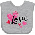 thumbnail image 3 of Inktastic Valentine's Day Love with Pink and Red Hearts Boys or Girls Baby Bib, 3 of 4