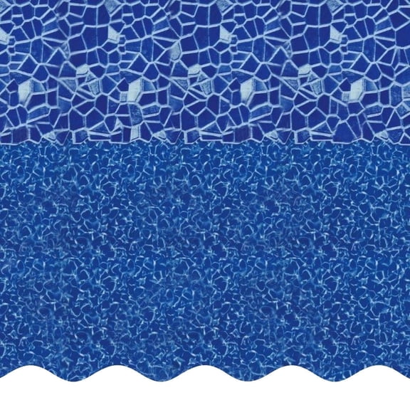 SmartLine 18' x 34' Oval Cracked Glass Overlap Above Ground Swimming Pool Liner, 48"/52" Height, 25 Gauge