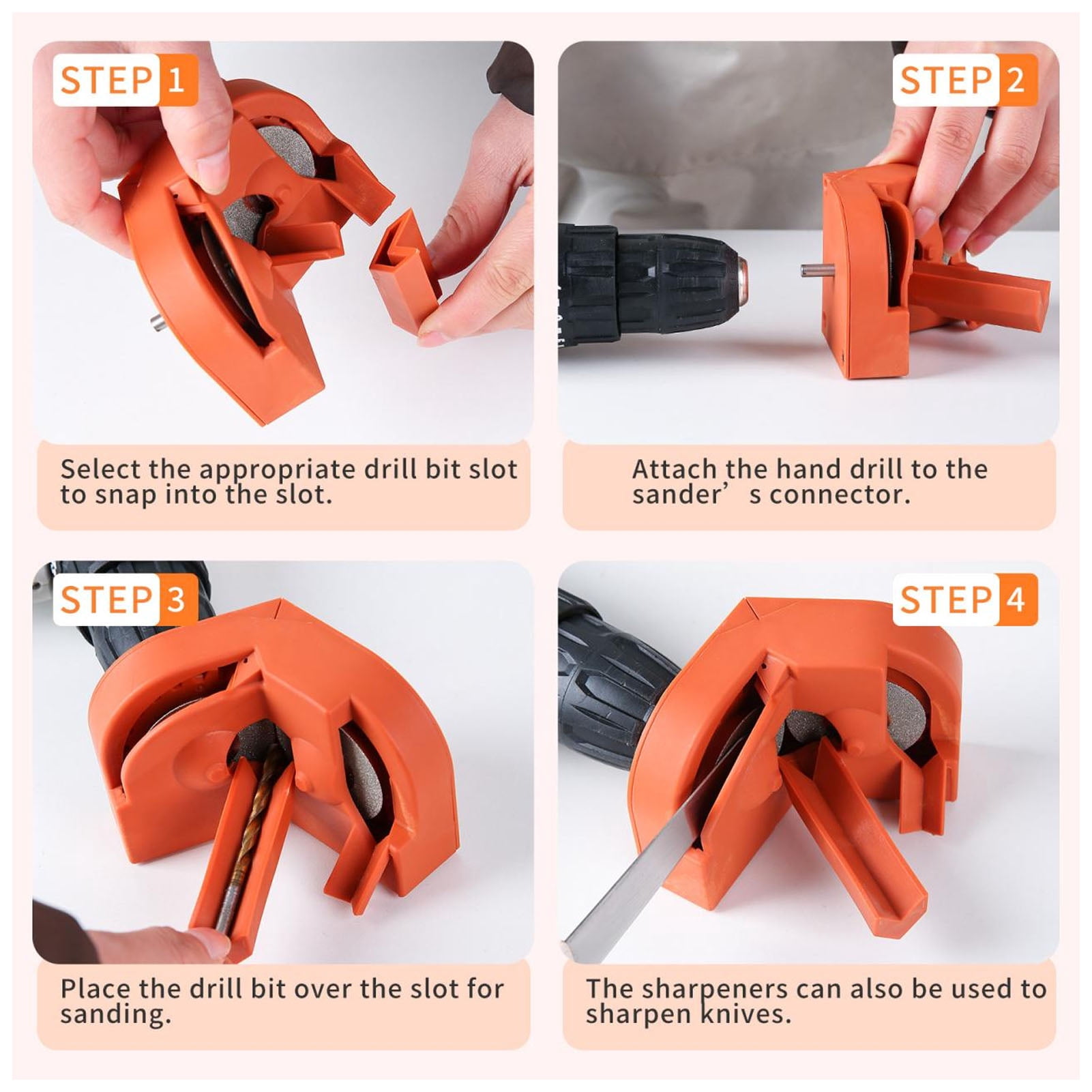 Aiguiseur De Forets Portable Gdfnmogo - Multifonction, Léger, Orange/vert - Pour Bricoleurs Et Pros