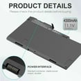 thumbnail image 5 of Long Life Notebook CM03XL Battery For HP EliteBook 840 850 G1 ZBook 14 E7U24UT, 5 of 10