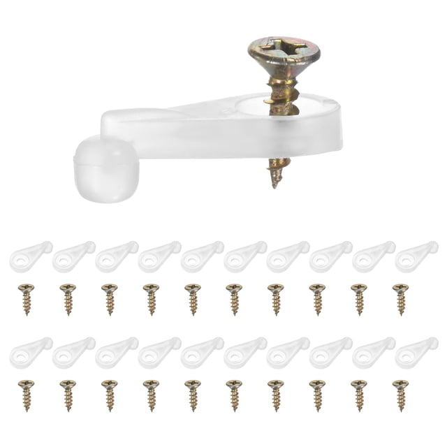 Uxcell 100 Pack Glass Retainer Clips with Screw 4mm Cylindrical for Cabinet Brown