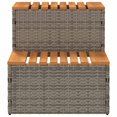 thumbnail image 3 of vidaXL Hot Tub Step Grey 50x50x50.5 cm Poly Rattan and Solid Acacia, 3 of 5