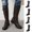 Brown, variant on Women's Vintage Lace-Up Tall Knee High Boots, Side Metal Buckle Decor Flat Riding Booties, Sturdy Leather Boots Black 6.5(38)