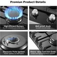 thumbnail image 4 of Gas Cooktop 2 Burner Propane Cooktop, 12 Inch Gas Stove Top with Thermocouple Protection, LPG/NG Dual Fuel Built-in Tempered Glass Gas Stove for Apartment, Indoor, RV, 4 of 8