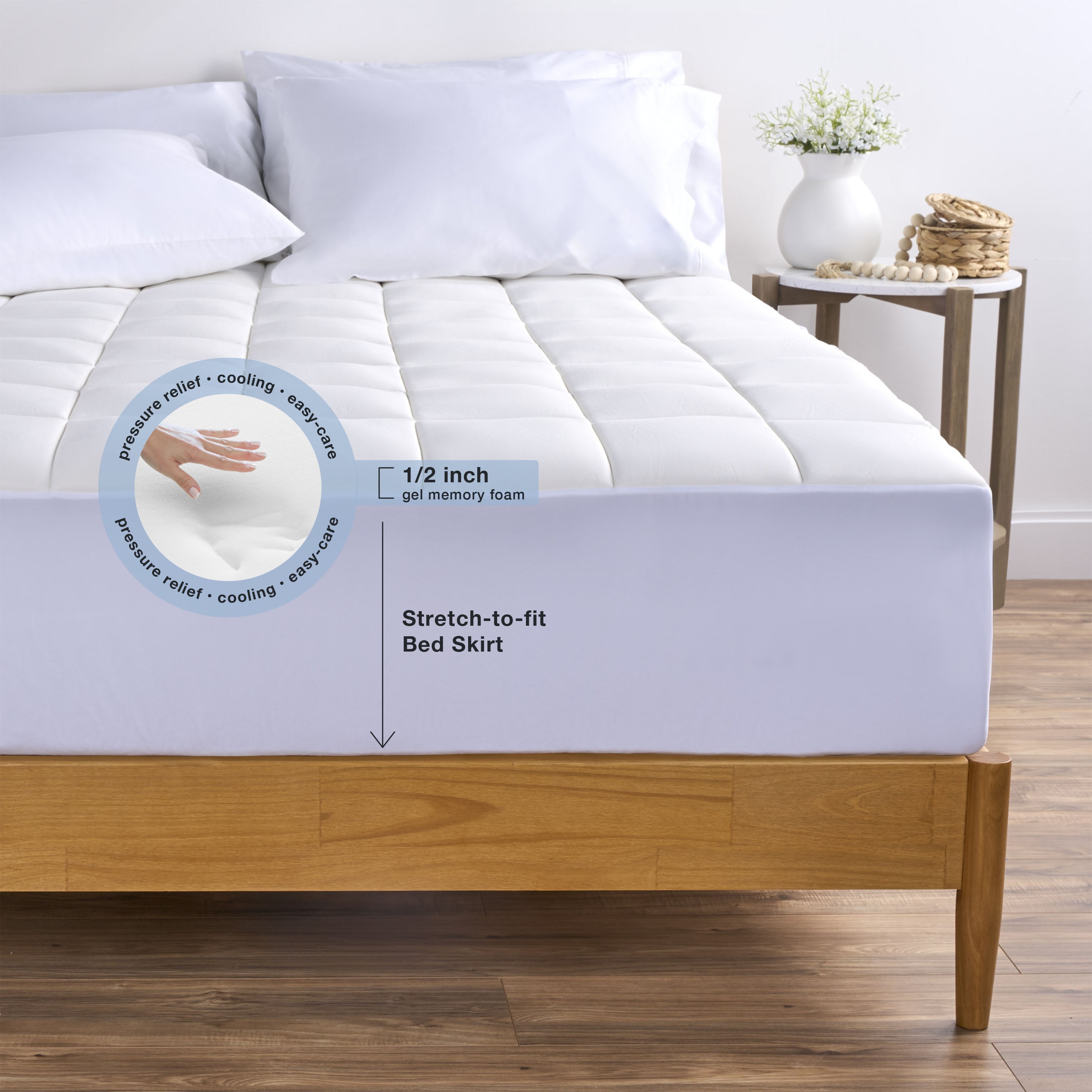 Allswell Chill Comfort Gel Memory Foam Mattress Pad, Queen