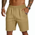 thumbnail image 3 of Havenx Basic Mesh Shorts for Men Drawstring Elastic Waist Short with Pockets Fast Dry Mesh Pants Breathable Lightweight Running Training Sportswear,Earthy Yellow XL, 3 of 4