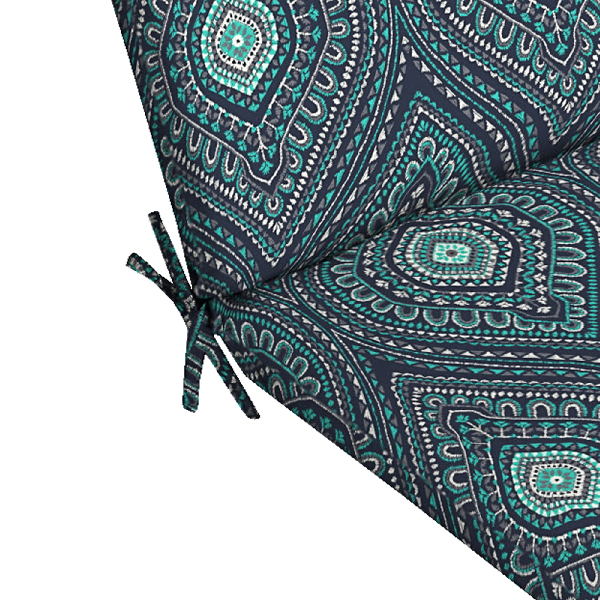 Better Homes & Gardens 44" L x 21" W Navy Medallion 1 Piece Outdoor Chair Cushion