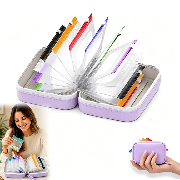 Waterproof Pill Pouches for Travel, Zippered Pill Organizer with Ring Binder, Reusable Compact Storage Case for Pills & Supplements (7 Pouches)