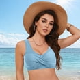 thumbnail image 6 of TOWED22 Women Bikini Top - Full Coverage Bathing Suit Top Push Up Swimsuit Tops Large Bust Swim Tops No Bottom(Light Blue,XXL), 6 of 9