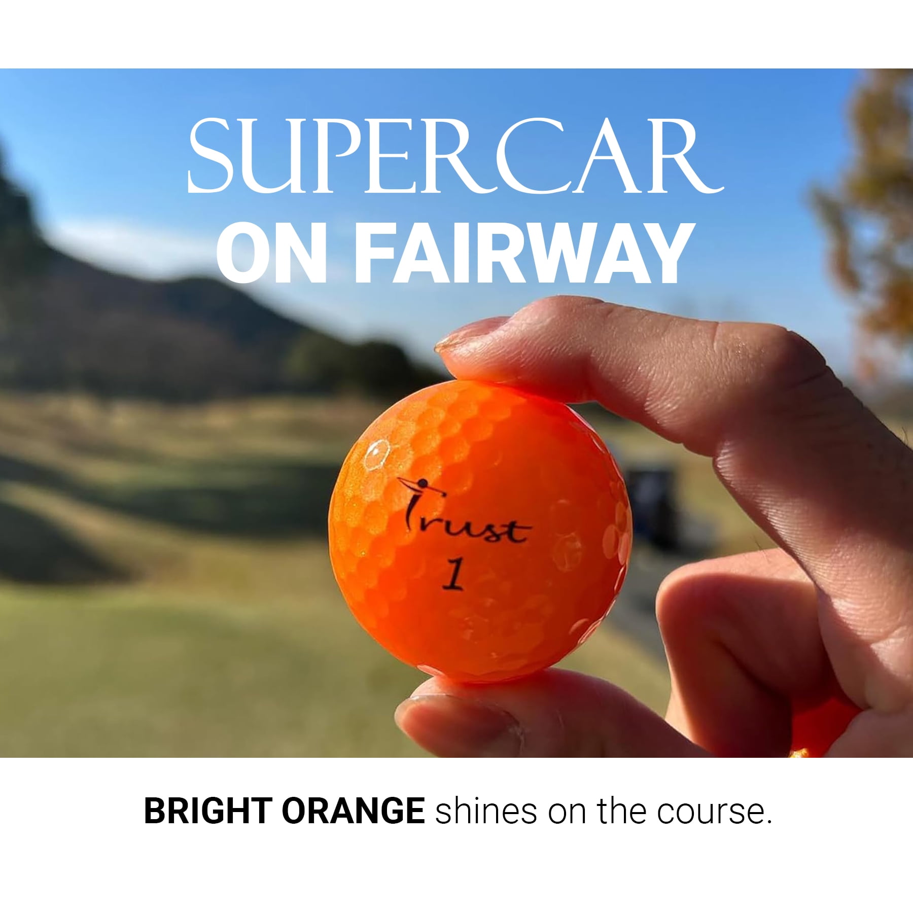 Trust Aurora Bright Orange. Crystal Urethane Cover with Dynamic Core, 3 Piece Golf Ball, Soft Feeling (4 Dozen)