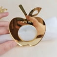 thumbnail image 2 of Servilletero hebreo personalizado, anillo de servilleta con forma de manzana de oro acrílico para fiesta de boda, soporte de servilleta personalizado, 12 piezas, 2 of 4