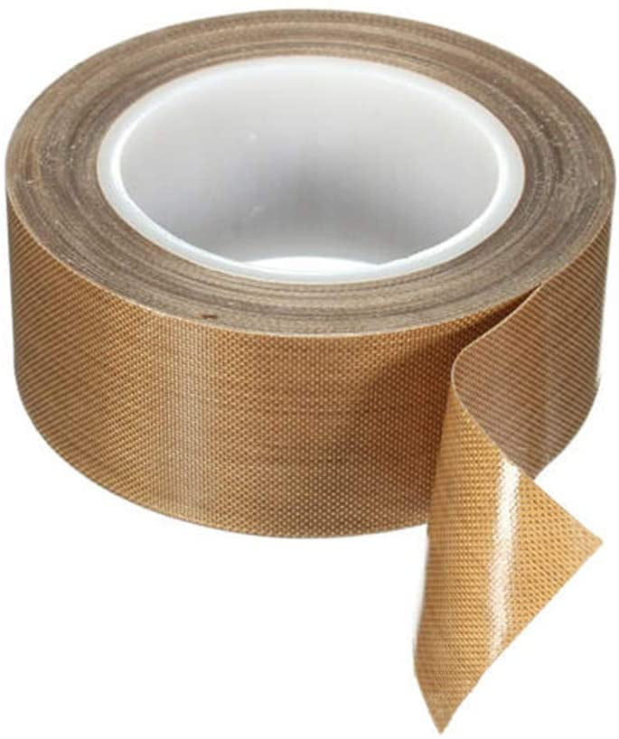 Brown PTFE Fiberglass Teflon Adhesive Vaccum Sealer Tape 25mm*10m Pack of 4 