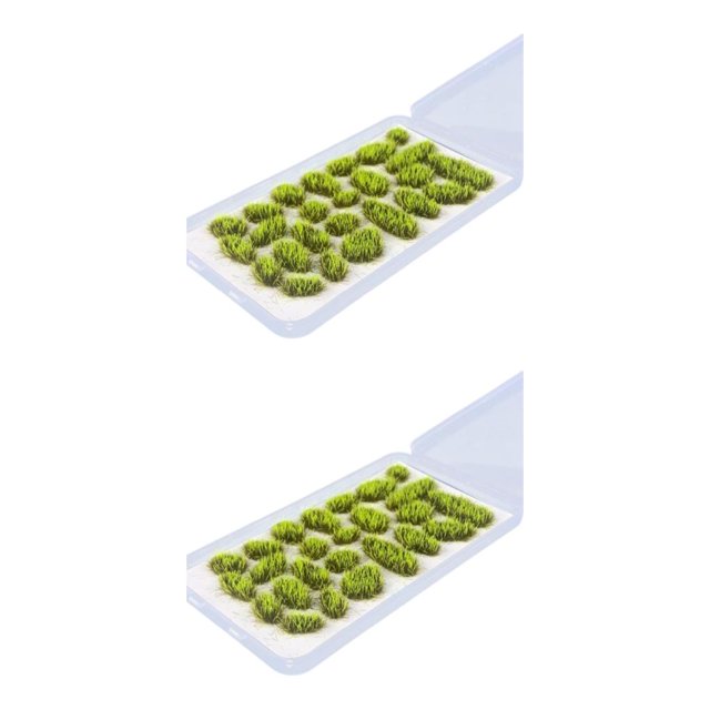 pitrice 25x Simulation Cluster Green Grass for Train Scenery Decor Accessory Yellow Green 6mm 2Set