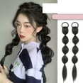 thumbnail image 3 of female Bubble Plait synthetic Wig Double Ponytail Hair Extension Sweet Cool simulation Hair Natural temperament artificial wig, 3 of 10