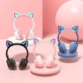 thumbnail image 2 of Auriculares Bluetooth con orejas de gato y macarrones para juegos deportivos inalámbricos para Android y Apple, 2 of 3