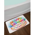 thumbnail image 2 of Kids Birthday Bath Mat, Cartoon Style Happy Birthday Party Image Cake Candles Hearts Design Print, Non-Slip Plush Mat Bathroom Kitchen Laundry Room Decor, 29.5 X 17.5 Inches, Multicolor, Ambesonne, 2 of 2