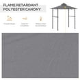 thumbnail image 5 of Outsunny 8' x 5' Grill Gazebo with Double Roof, Outdoor BBQ Gazebo Canopy with 2 Side Shelves for Patio Yard Garden, Gray, 5 of 9